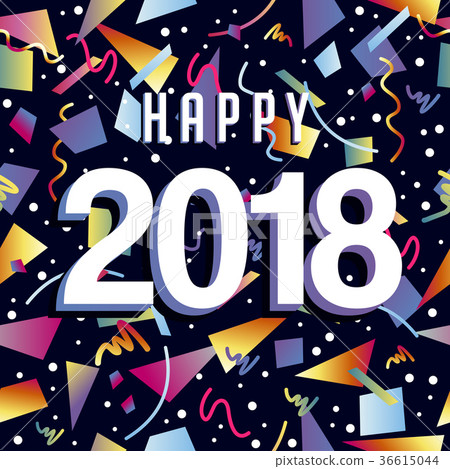 Happy New Year 2018 confetti party background 36615044