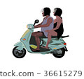 green motor scooter 36615279