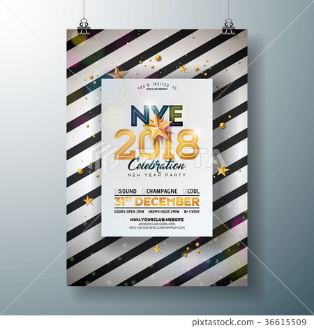 2018 New Year Party Celebration Poster Template 2018 New Year Party Celebration Poster Template 36615509