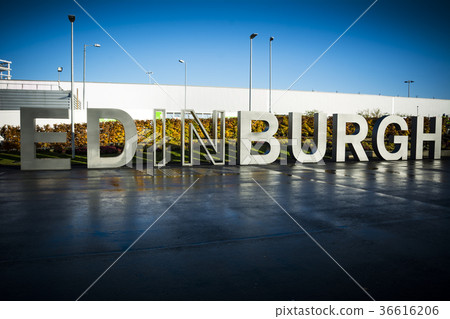 Edinburgh sign greeting visitors in the Scottish c Edinburgh sign greeting visitors in the Scottish c 36616206