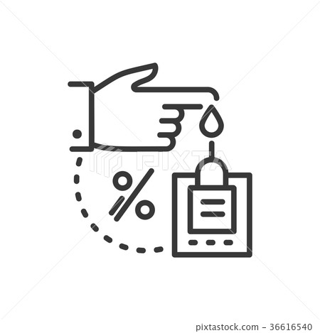 Glucose meter - line design single isolated icon Glucose meter - line design single isolated icon 36616540