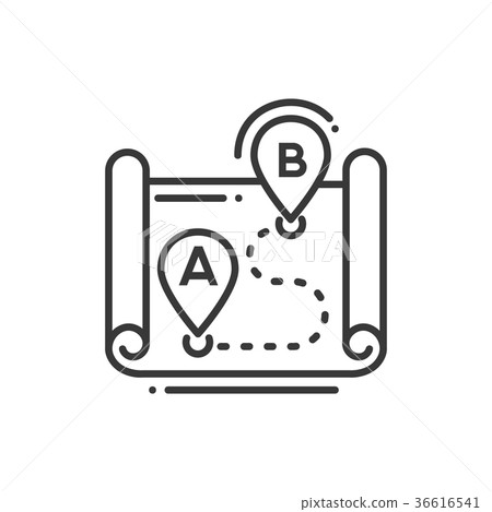 Route - line design single isolated icon 36616541