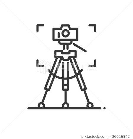 Tripod - line design single isolated icon Tripod - line design single isolated icon 36616542