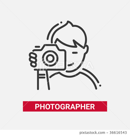 Photographer - line design single isolated icon 36616543