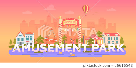 Amusement Park - modern flat design style vector Amusement Park - modern flat design style vector 36616548