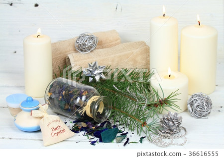 Winter spa concept with candles 36616555