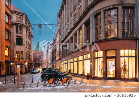 Riga, Latvia. Shop And Powder Tower On Valnu Riga, Latvia. Shop And Powder Tower On Valnu 36616929