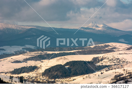 rural area in winter Carpathians 36617127