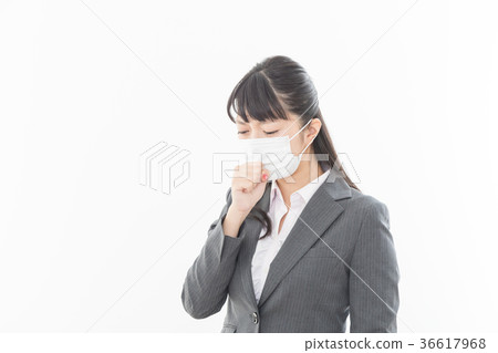 Business Woman Cold Cold Coronavirus Pandemic Corona Business Woman Cold Cold Coronavirus Pandemic Corona 36617968