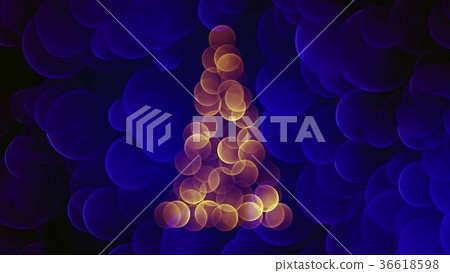 Defocused christmas tree with colorful lights - Stock Illustration ...