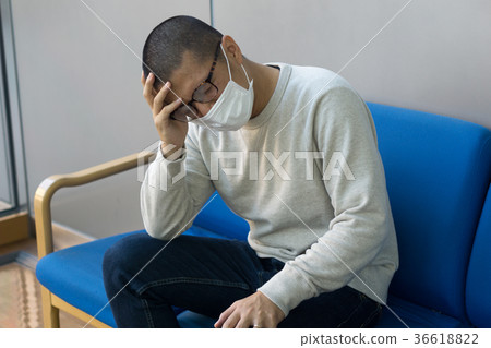 A Japanese man with a bad headache A Japanese man with a bad headache 36618822