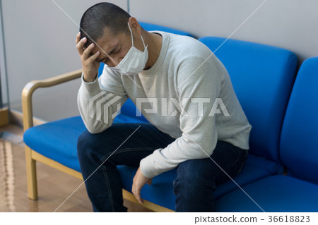 A Japanese man with a bad headache A Japanese man with a bad headache 36618823