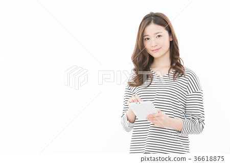 Young Woman Casual Tablet 36618875