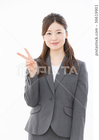 Business woman buoy sign 36619901