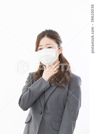 Business Woman Cold Cold Coronavirus Pandemic Corona Business Woman Cold Cold Coronavirus Pandemic Corona 36620036