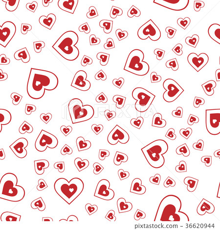 Red Heart Repeating Abstract Patterns Vector seamless abstract pattern. Red hearts - Stock Illustration ...