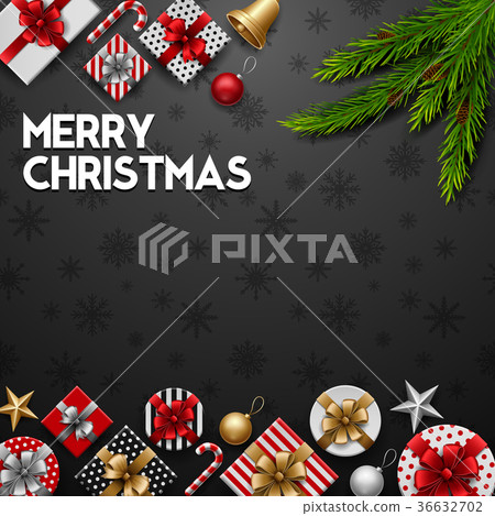 Christmas black background with gift boxes - Stock Illustration ...