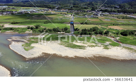 Aerial view September 2, 2017 _ Chikugo River after heavy rain in northern Kyushu 36633641