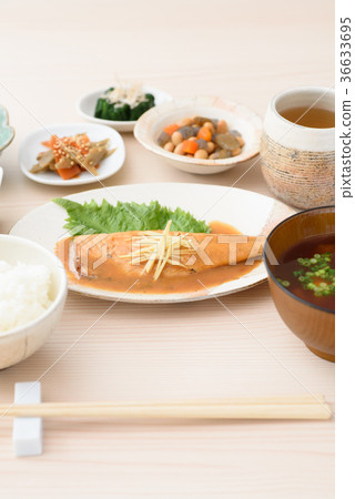 Set meal of mackerel with miso 36633695