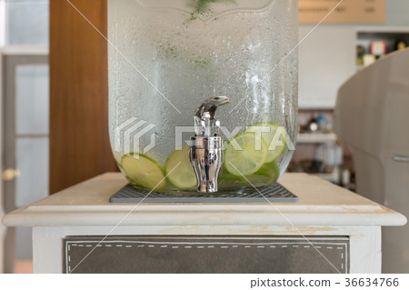 Drinking water tank in the coffee shop. 36634766