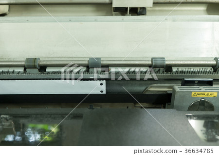 Old dirty dot matrix printer, close up Old dirty dot matrix printer, close up 36634785