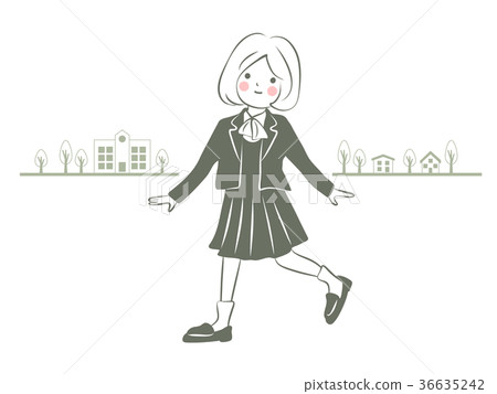 Walking female student 36635242