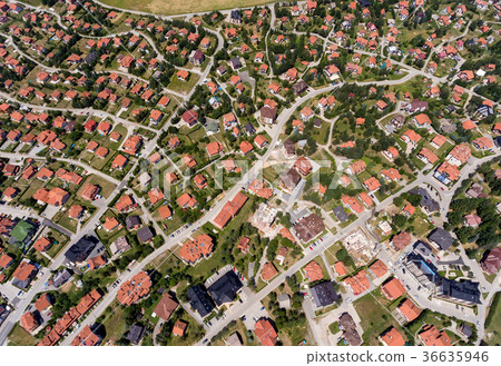 Aerial view of houses in Zlatibor, Serbia 36635946