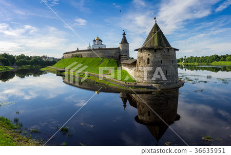 Medieval Pskov Kremlin on island 36635951