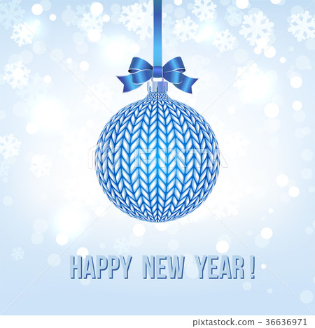 Blue Knitted Christmas Ball Blue Knitted Christmas Ball 36636971