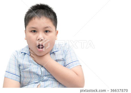boy gestures with something stuck in his throat boy gestures with something stuck in his throat 36637870