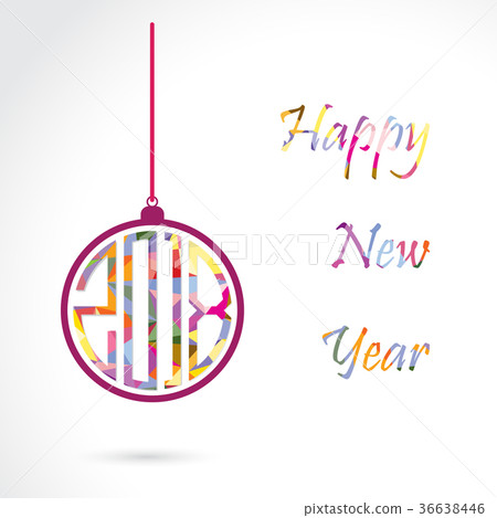 Happy New Year 2018 card design.Vector 36638446