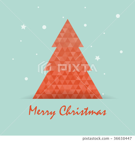 Christmas postcard template with christmas tree 36638447