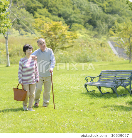 Senior couple walking 36639037