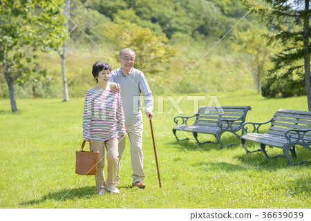 Senior couple walking 36639039