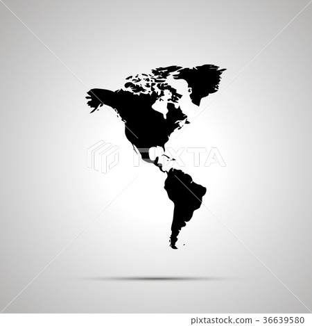 America with Greenland silhouette, simple black America with Greenland silhouette, simple black 36639580