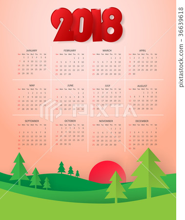 Design calendar of 2018. Vector illustration Design calendar of 2018. Vector illustration 36639618