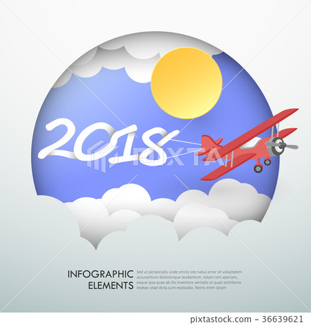 Design happy new year 2018 greeting card. Design happy new year 2018 greeting card. 36639621