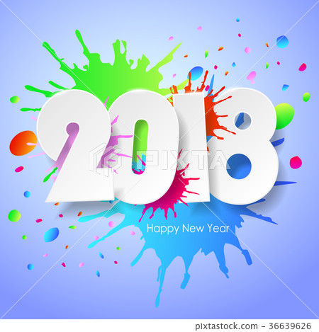 Design happy new year 2018  greeting card. 36639626