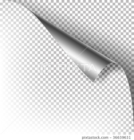Curled Silver Metalic Corner Vector. Curled Silver Metalic Corner Vector. 36639631