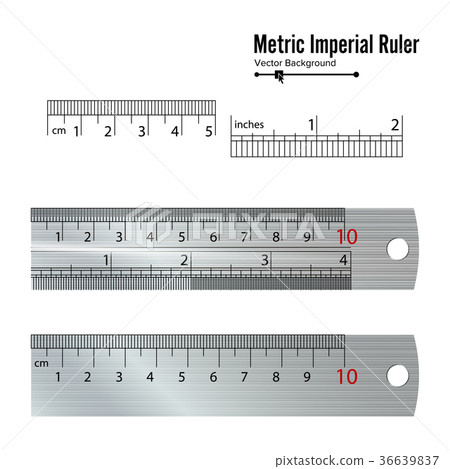 Metric Imperial Rulers Vector. Centimeter And Inch Metric Imperial Rulers Vector. Centimeter And Inch 36639837