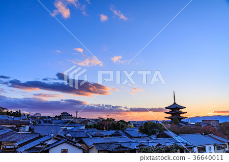 京都八坂塔(Hokanji寺)的日落 京都八坂塔(Hokanji寺)的日落 36640011