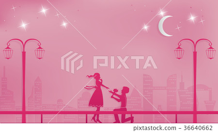 Romantic paper art concept or paper cutting style Romantic paper art concept or paper cutting style 36640662