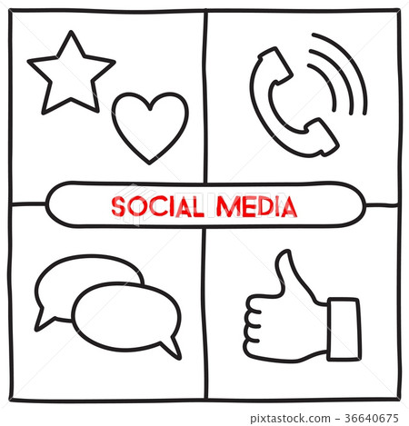 Doodle social media icons 36640675