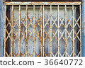 Rusty white metal doors vintage style texture 36640772