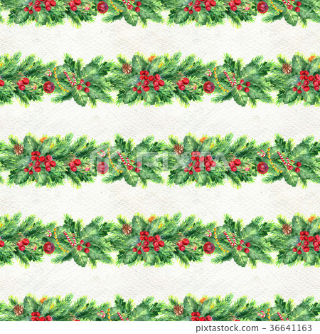 Merry Christmas seamless pattern with garlands 36641163