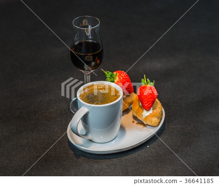 Black coffee in white cup 36641185
