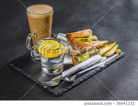 set consisting of two sandwiches malted bread  36641232