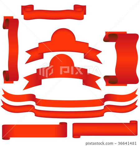Red Banners and Scrolls Collection 36641481