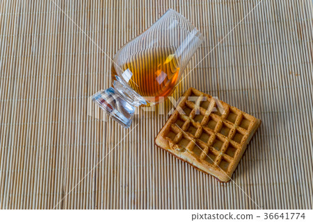 Top view for a glass of whiskey single malt Top view for a glass of whiskey single malt 36641774