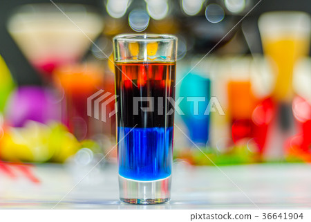 colored drink in glass for shots colored drink in glass for shots 36641904